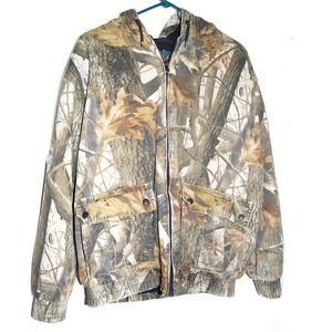 Outfitters Ridge Camo jacket Large Hooded Lined Hunting Fishing Outdoor Coat